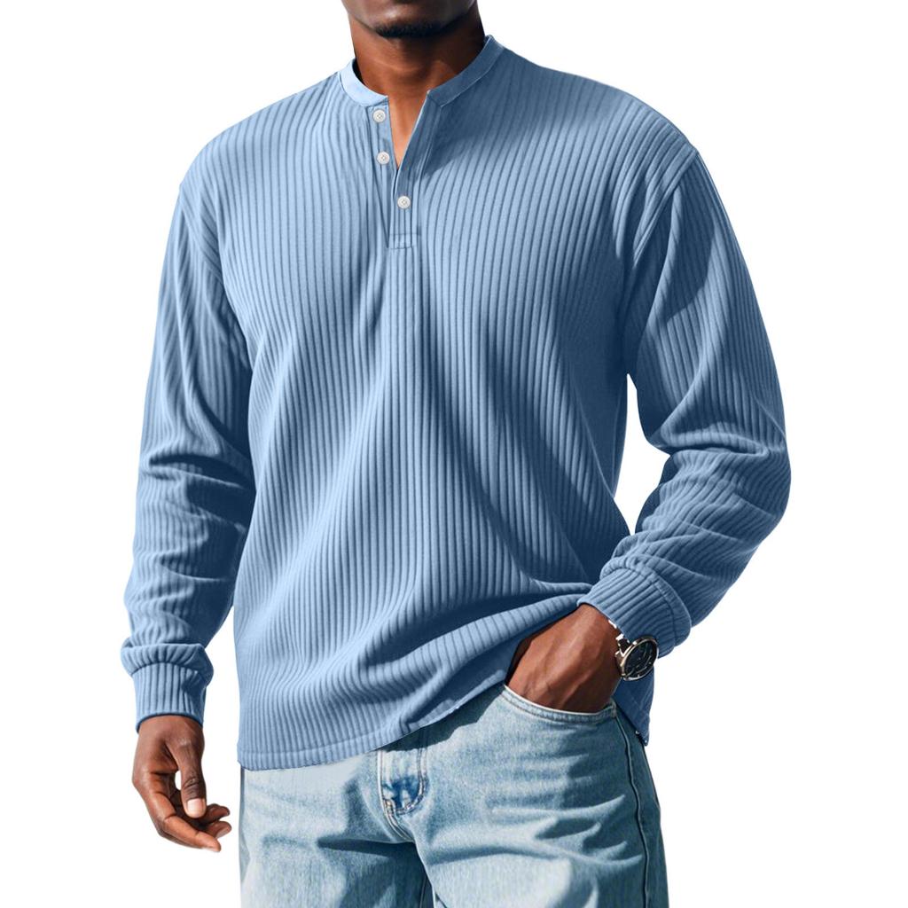 Men'S Button Loose Casual Long Sleeved Shirt Fashionable Top