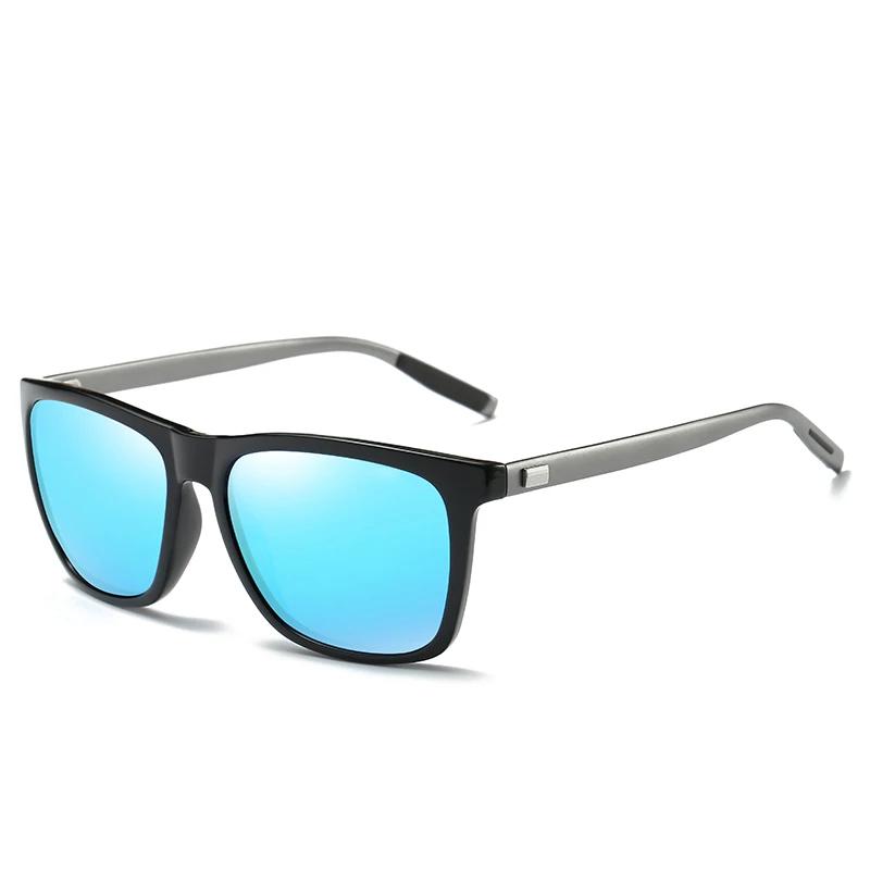 Rolipp Weight Square Sunglasses for Men Women UV400 Protection Blue Reflective Lens