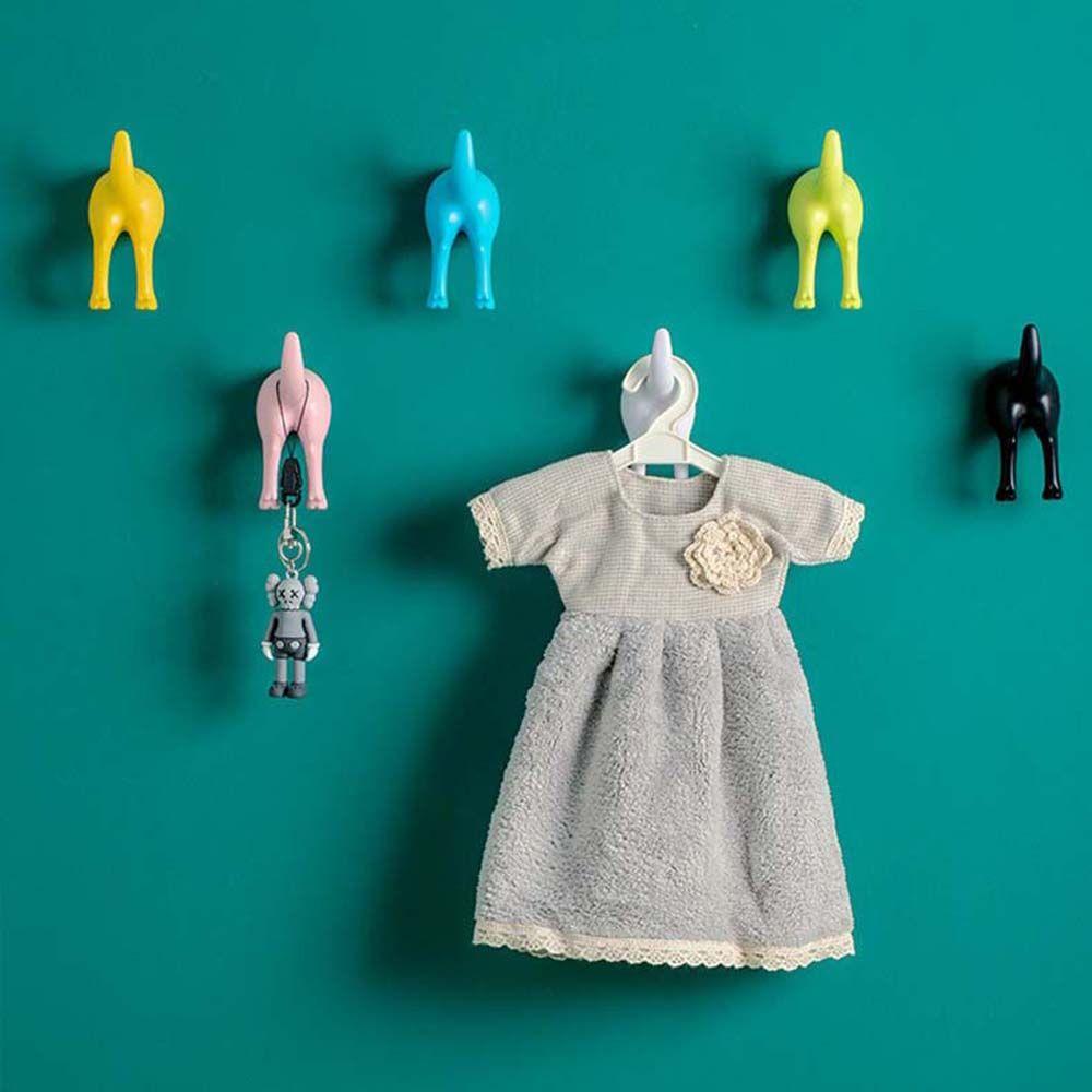 Nordic Plastic Dog Tail Hooks Wall Mounted Coat Hat Key Hanger Decoration Dog Tail Hooks for Wall for Leashes