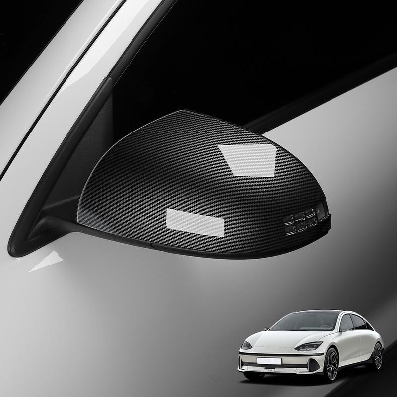Carbon Fiber Interior Trim Window Button/Door Bowl /Front Water Cup Holder/Steering Wheel Decoration For Hyundai IONIQ 6 LHD
