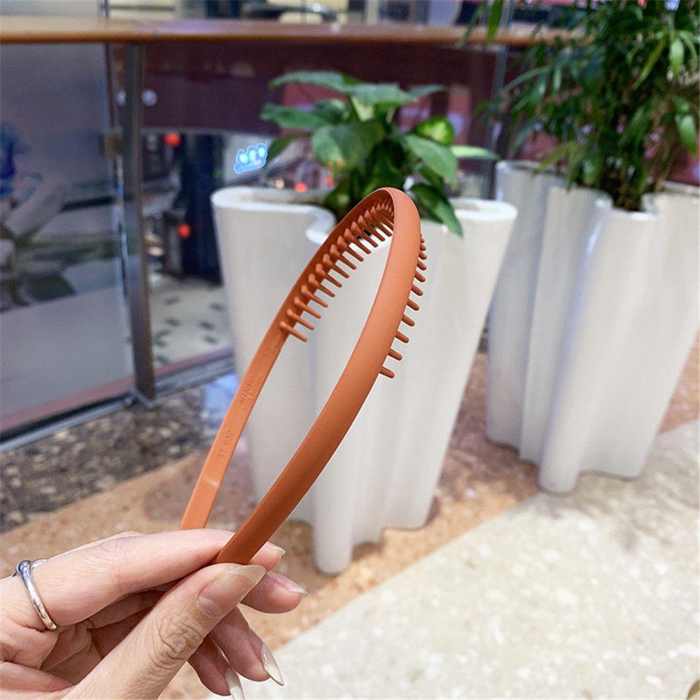 Hair Accessories Solid Color Matte Headband Non-slip Toothed Hair Band