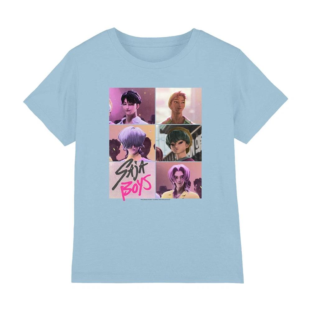 

K-Pop Demon Hunters - Saja Boys Era Grid Kids T Shirt, Blue 100