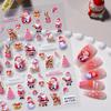 5D Embossed Snowman & Christmas Tree Nail Art Stickers - Style AA