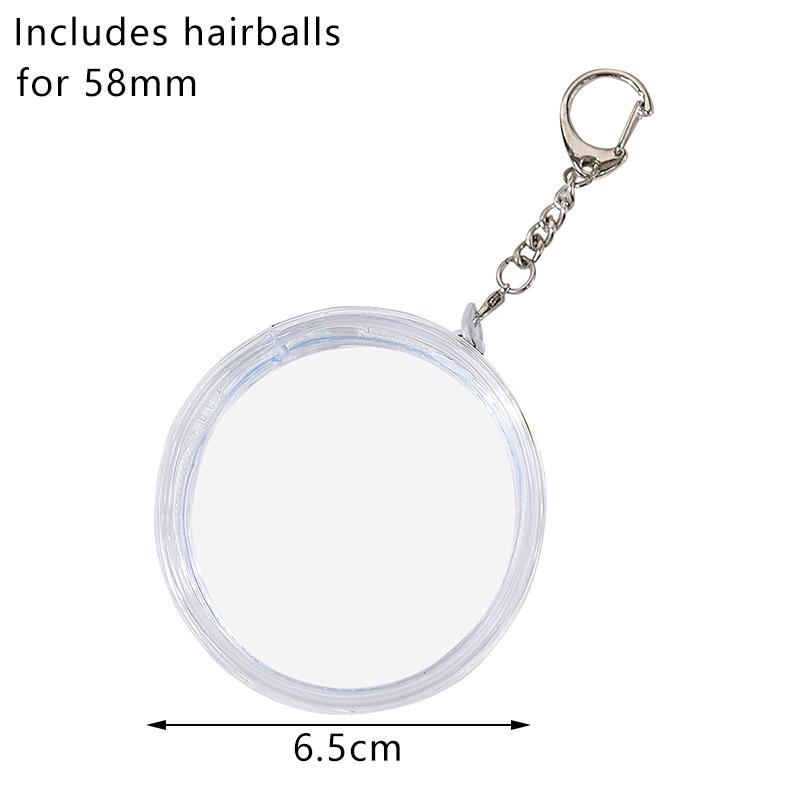 

Круглая прозрачная сумка для значков, двусторонняя сумка для хранения значков с меховым помпоном, водонепроницаемый дисплейный чехол для значков, подвесная сумка 58mm