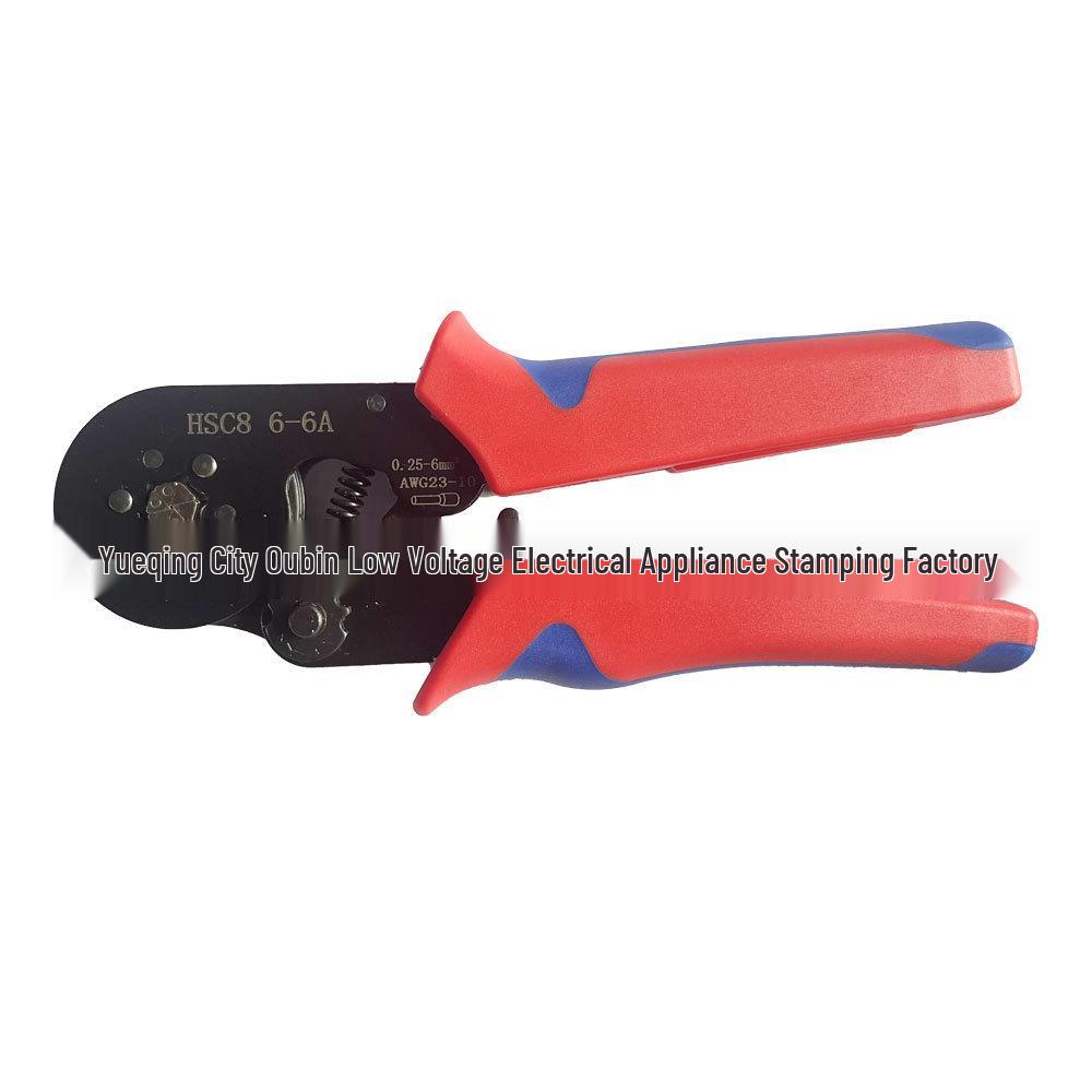 Manufacturer 6-6A European Style Tubular Terminal Crimping Pliers for Wire & Insulation, Manual Tool.