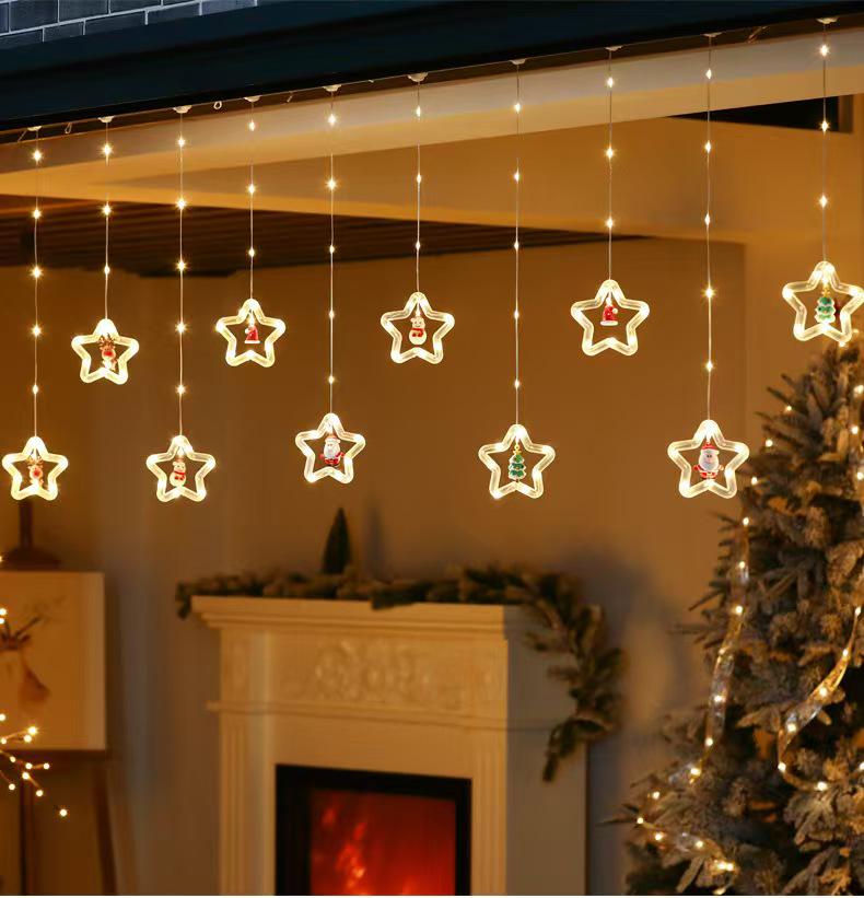 LED Christmas Circle Leather Wire Curtain & Ornament Lights for Festive Décor