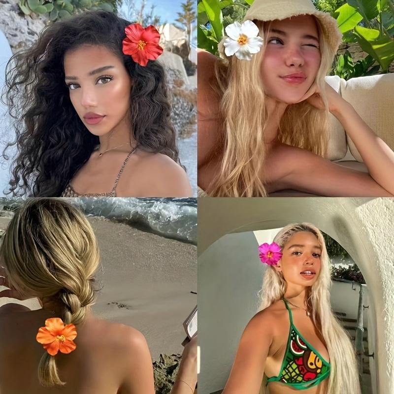 1 hibiscus hair accessory, cute and sweet style for women, hibiscus hair clip for beach vacations, hibiscus hair clip!