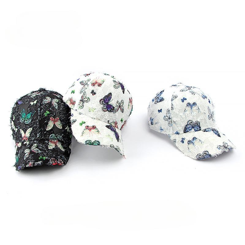Butterfly Visors Children's Summer Sun Golf Hat Butterfly Print Streetwear Baseball Hat Women's Duck Tongue Snapback Cap for Men