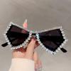 Diamond Shiny Shades Polygon Gradient irregular Women's Sunglasses Candy Color Butterfly frame Decoration Ladies Sun Glasses