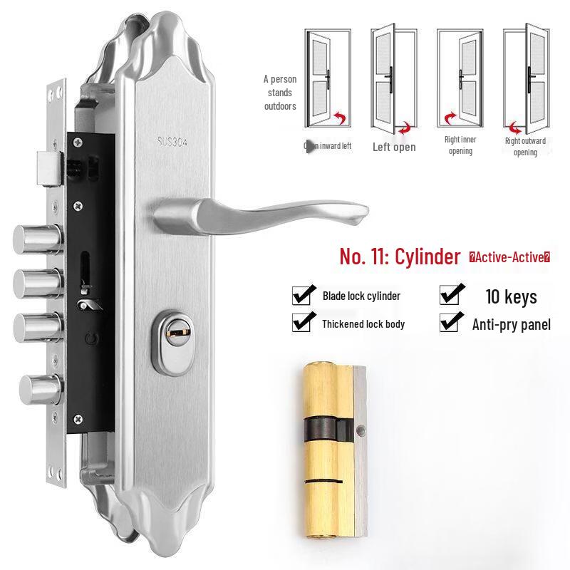 Rongyu C-Grade Stainless Steel Security Door Lock Cylinder
