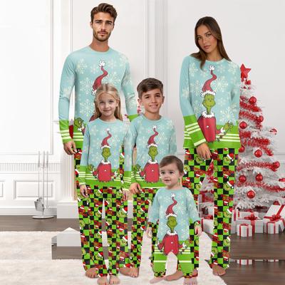 Christmas Prints Family Matching Long Sleeve Tops+Pants Set Family Matching Sets