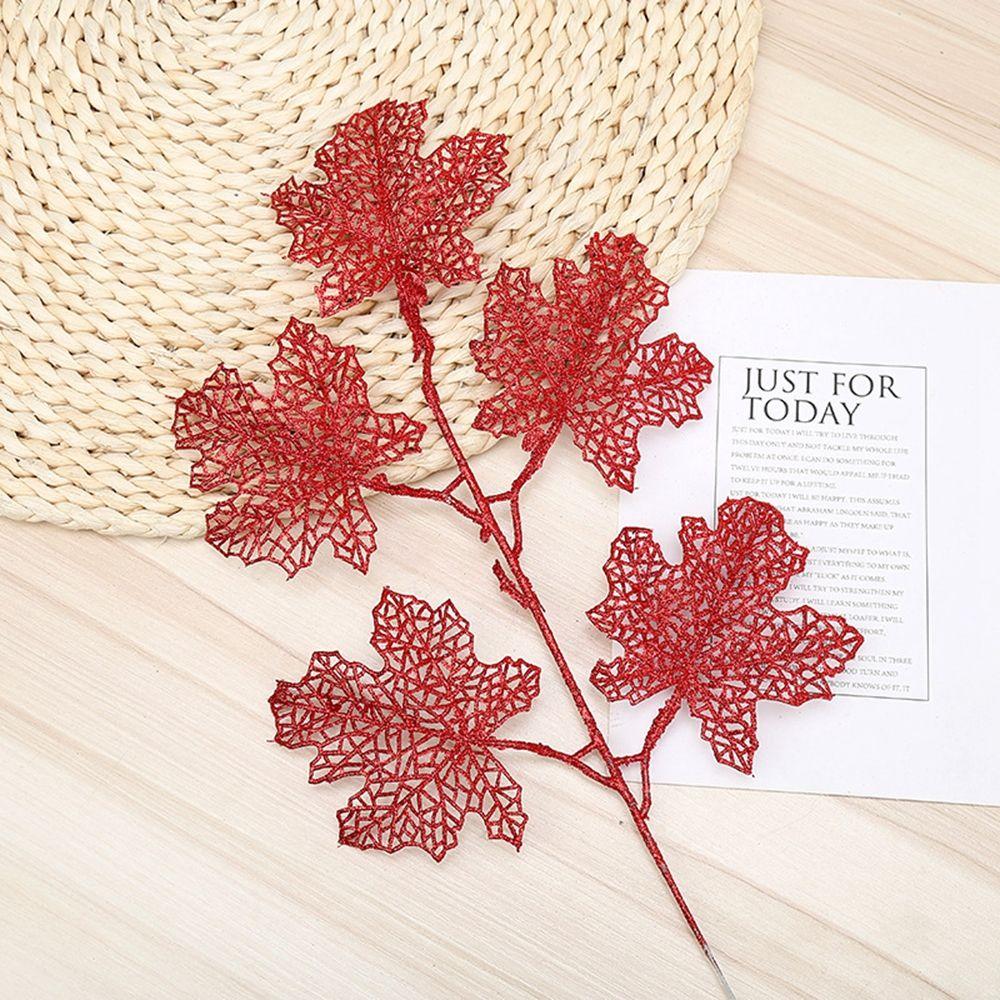 Wedding Home Glitter Glitter Leaves Christmas Tree Decor Artificial Flower Christmas Decorations