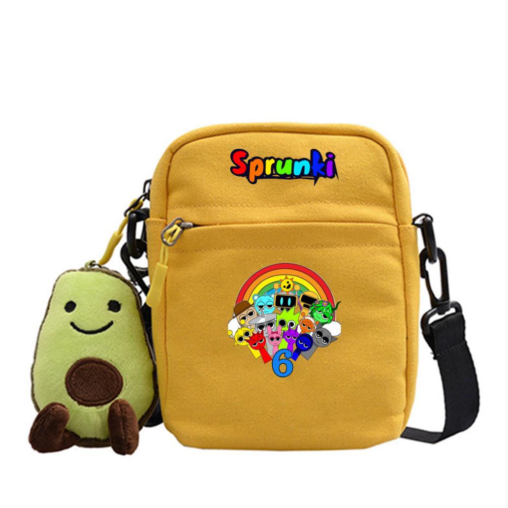 Sprunki Cartoon Rhythm Box Mini Crossbody Bag Canvas Street Fashion For Girls And Teens