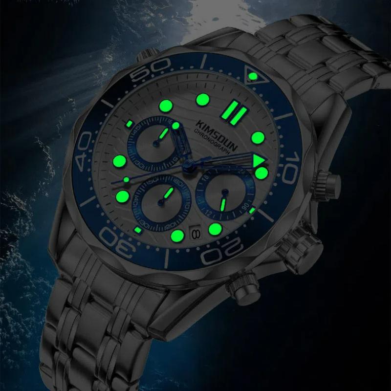 KIMSDUN Mode Herren Chronograph Uhr Wasserdicht Luxus Herren Uhren Datum Woche Business Herren Quarz Armbanduhr Für Herren