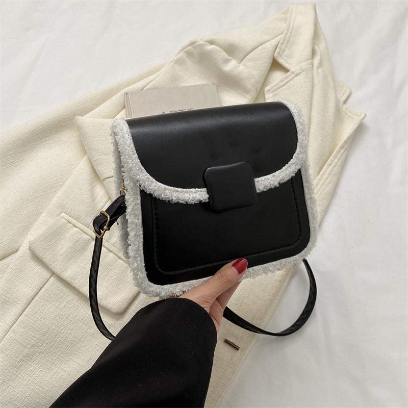Elegant Pu Leather Small Square Bag Casual Womens Crossbody Bag With Magnetic Closure