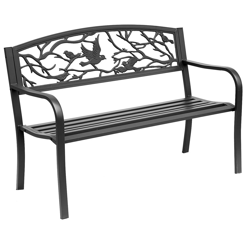 Banc De Jardin 2 Places Banc Exterieur Jardin Style Rural Chic Pour Balcon Terrasse Patio 127 X 60 X 85 Cm
