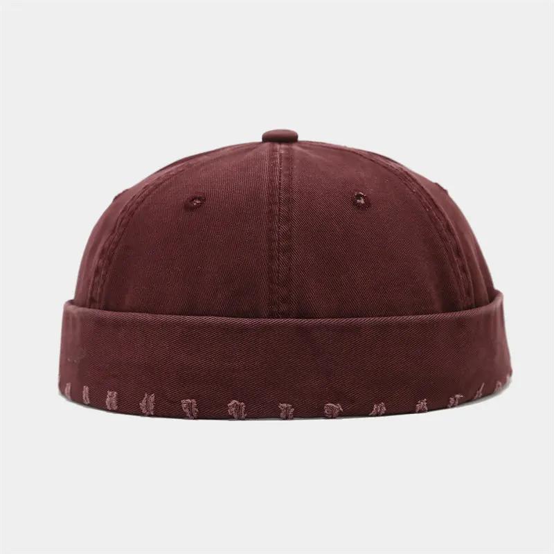 Lente En Zomer Katoen Effen Docker Pet Randloze Pet Mutsen Verhuurder Zeemanspet Mannen En Vrouwen 213 56-60cm Wear black