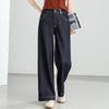 Fanzhen Women's High-Waist Wide-Leg Cropped Denim Jeans