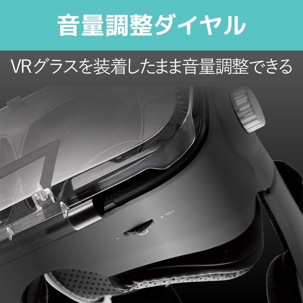 ELECOM 3D VR Goggles with Head Mount, Black, P-VRGEH01BK, with Clear Cover for Unobstructed Camera Lens