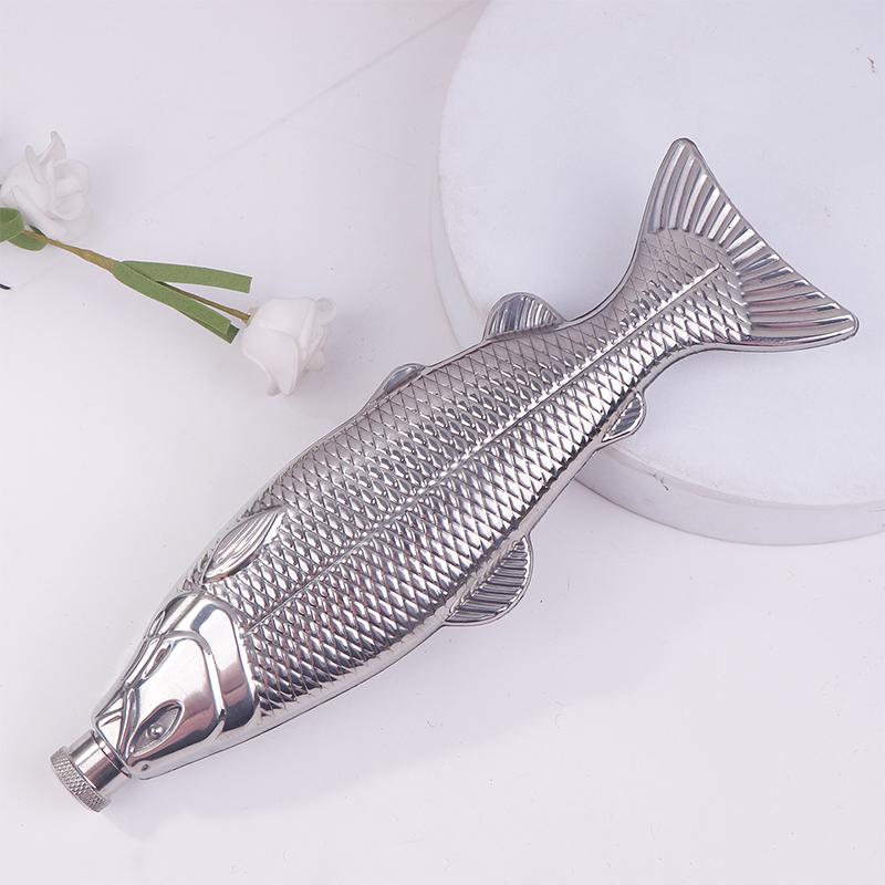 Trout-Fish-Shape Hip Flask 5Oz Alcohol Bottle With Funnel Mini Pocketn Stainless Steel Party Drinkware For Outdoor Travel