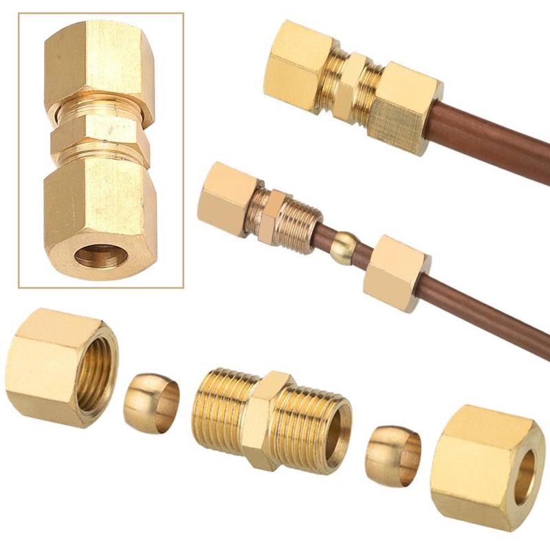 Automotive Brake Line Connector Copper Tube Double-ended Ferrule Joint Humidifier Without Flaring 4.75mm Brake Line Car