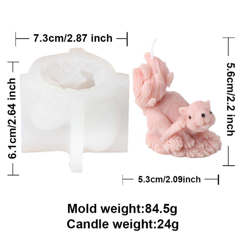 3D Panda Frog Candle Mold Handmade Cute Animal Soap Aromatherapy Mold Lively Squirrel Gypsum Resin Pendant Desktop Decoration