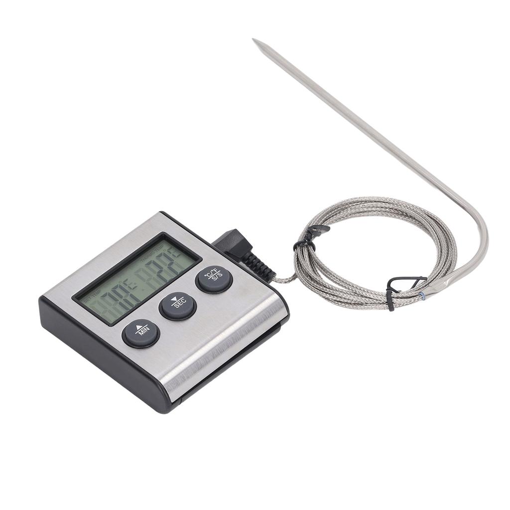 Meat Thermometer Electronic with Probe Digital Oven for Cooking Kitchen Grilling with Preset Temperature Timer
