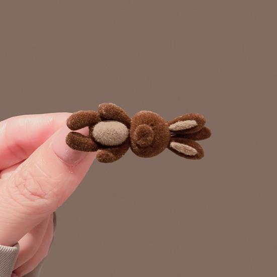 Women Hairpin Non-Slip Design Brown Bear Decor Hair Clip Scalp Friendly Hairpin Hair Styling Tool Hair Accessories