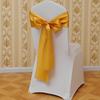 Elegant Polyester Chair Back Cover With Bow Ribbon For Wedding And Event Decor