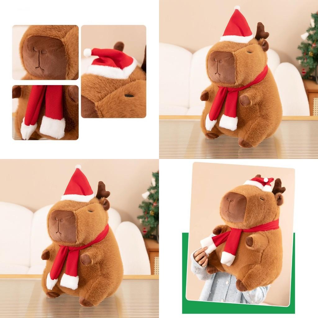Adorable Brown Capybara Plush Toy Soft Cuddly Cushion For Christmas Decor 30cm To 50cm