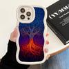World Life Tree Mobile Phone Case for iPhone 17 16 15 14 13 12 11 Air Pro Max Plus Wavy Edge TPU Colorful Cover Cover Pretty