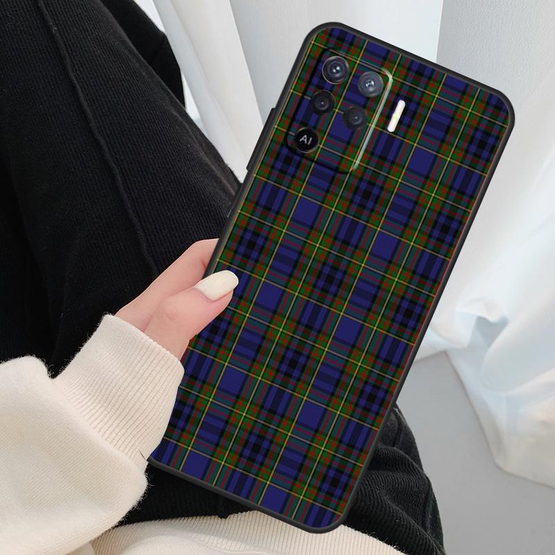 Clan Stewart Dress Plaid Pattern Case For Oppo A54 A74 A94 A18 A57 A17 A77 A38 A58 A78 A98 A80 A60 A40 A96 A76 A16 A15 A5 Pro