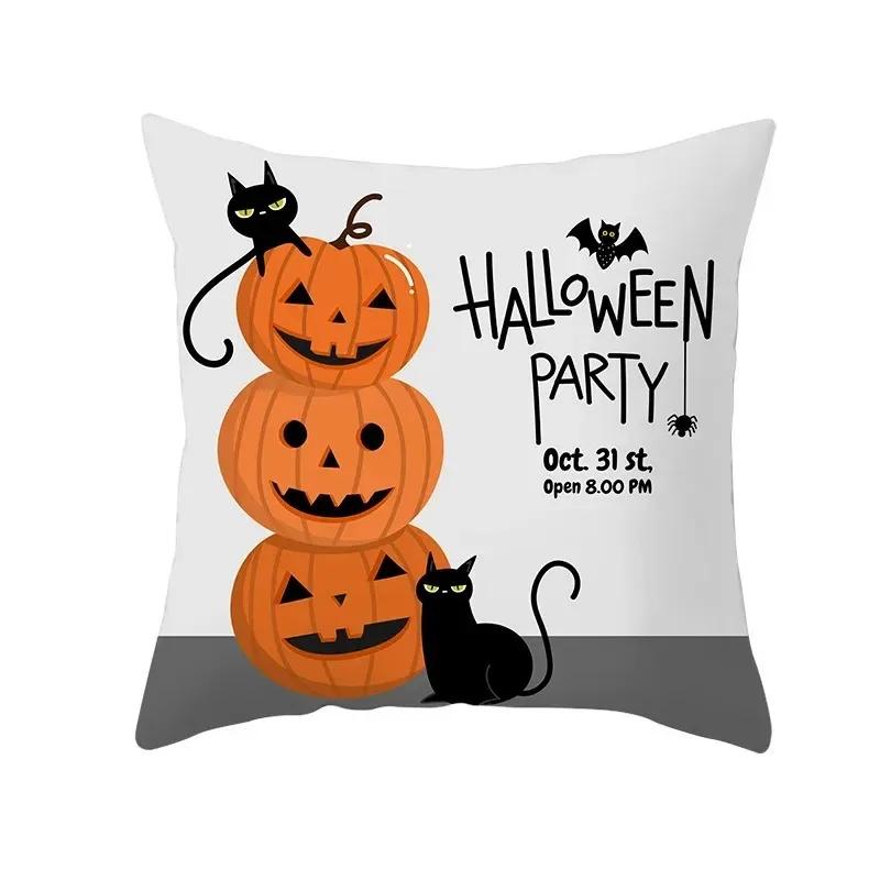 Halloween decorative cushion funny cat pillow sleeve is suitable for home living room sofa waist cushion bedroom decoration