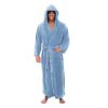 Men's Winter Lengthened Plush Shawl Bathrobe Home Clothes Long Sleeved Robe Coat