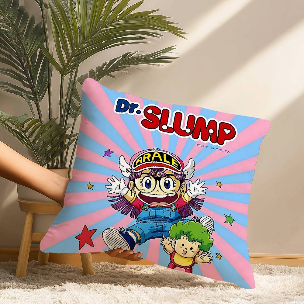 Cartoon Dr S-Slump Arale Pillow Case Short Plush Print Cushion Cover Square Throw Pillow Covers Sofa Home Decor