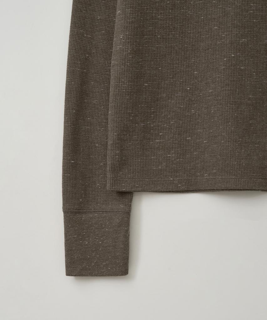 ANOTHER OFFICE WOMEN W. Waffle Henley Shirt (Mild Brown)