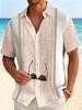 Men's Medieval Button-Up Short Sleeve Shirt - Retro Collar Button-Front Shirt Suitable for Dad, Machine Washable Non-Stretch Shirt for Father's Day