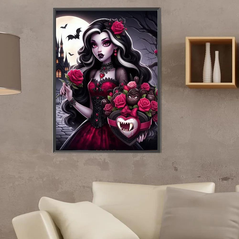 DIY Diamant Malerei Neue 2024 Erstaunliche Gothic Engel Rose Mädchen 5D DIY Diamant Mosaik Stickerei Kreuz Stich Kits Wohnkultur