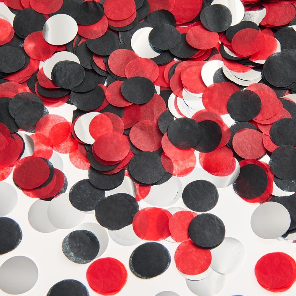 Hot Pink Orange and Gold Tissue Confetti Dots Table Decoration for Birthday Graduation Wedding Toss Groovy Fall Autumn Party, 1 inch in Diameter, 100