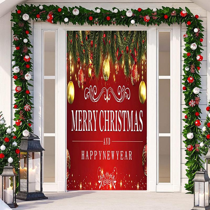 Christmas Door Tapestry: Hanging Cloth Decoration for Festivals & Parties