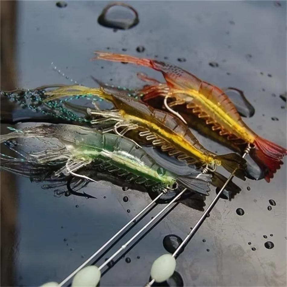 Randomly Select One Luminous Soft Lures Artificial Shrimp Hooks Baits Sinking Tackle 9cm 6g Fishing Lure Accessories