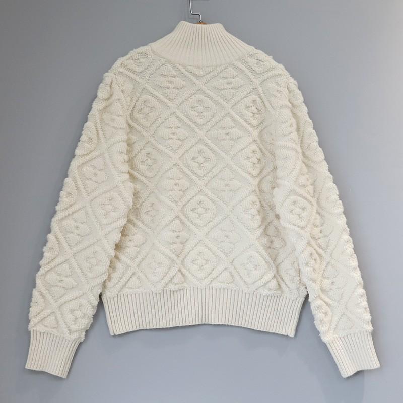Womens Zip-up Stand Collar Knit Cardigan Thick Warm Sweater