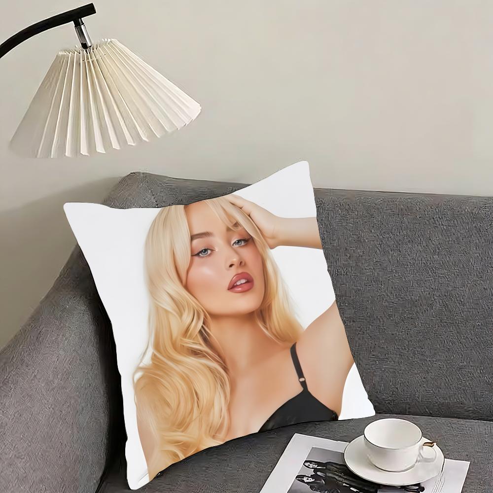 Singer Sabrina Carpenters Cushion Cover Reversible Plush Pillow Cover – For Car, Sofa, Bedroom, Perfect As A Gift.