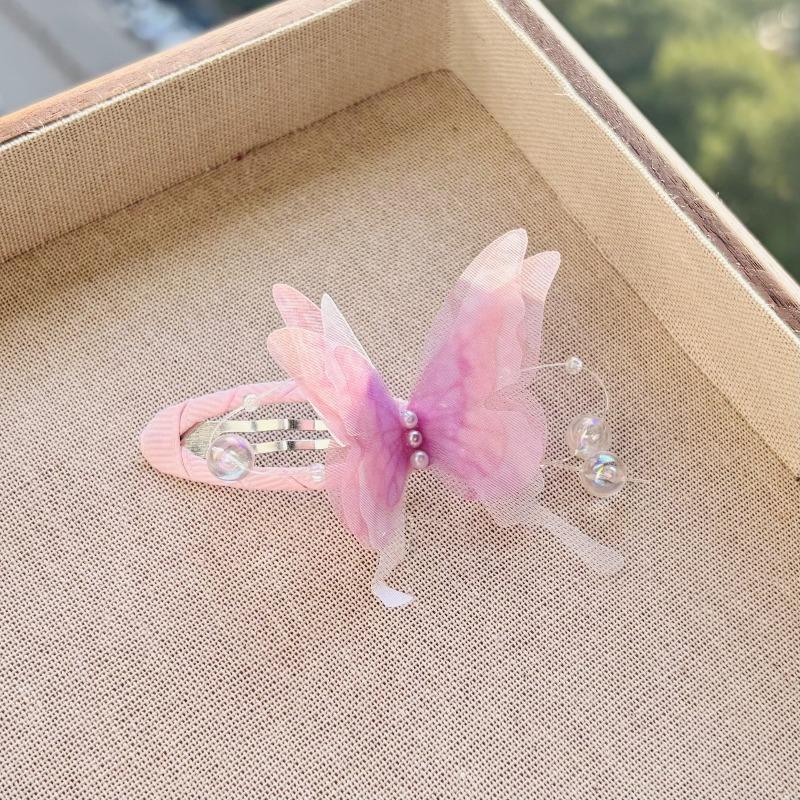 Organza Butterfly Claw Clips for Women Sparkly Beaded Hair Clamps,Prom Wedding Daily Hair Accessories Girl Hair Accessoires
