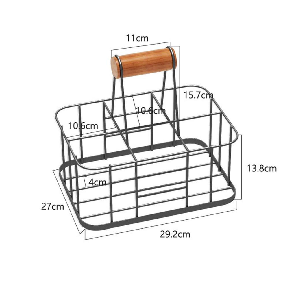 Drink Carrier Equipment with Handle Multifunction 6 Grid Reusable Drink Caddy Holder Wine Bottle Storage for Office Catering KTV