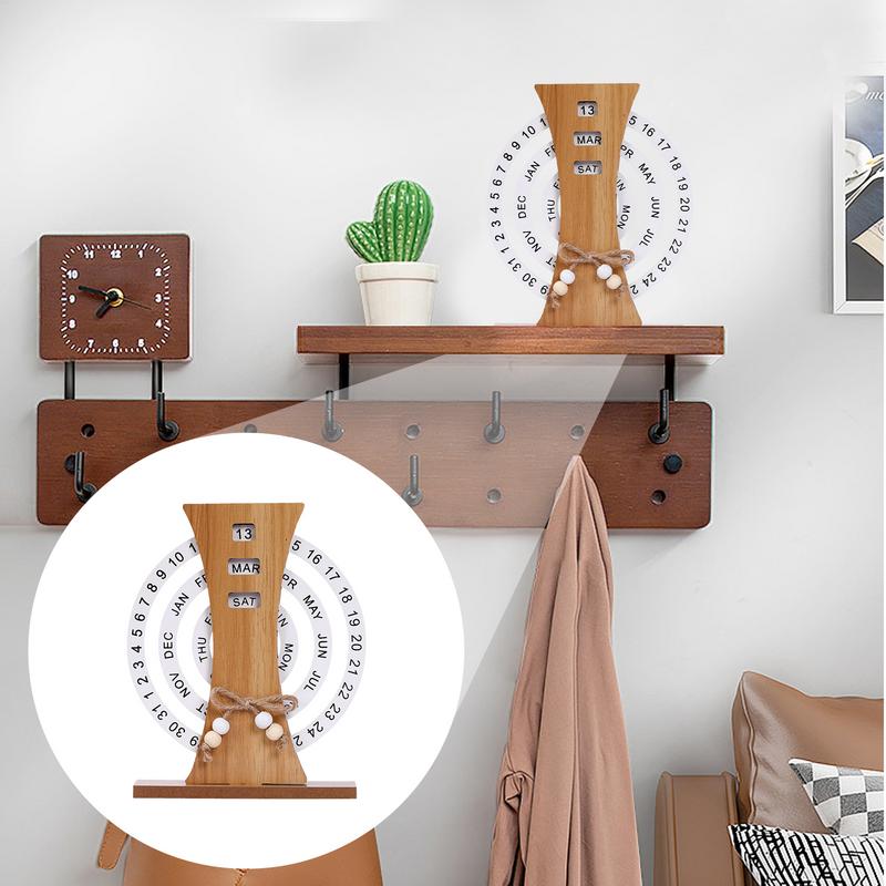 Desk Date Display Rotating Perpetual Calendar Decorative Manual Rotating Calendar Reusable Daily Desktop Calendar Perpetual