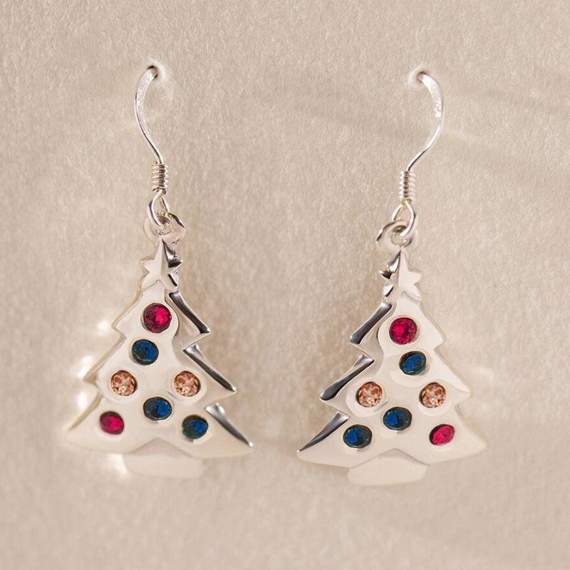 Christmas Tree Colorful Earrings For Women, Micro-Inlaid Popular Christmas Holiday Earrings, Super Fashion Jewelry