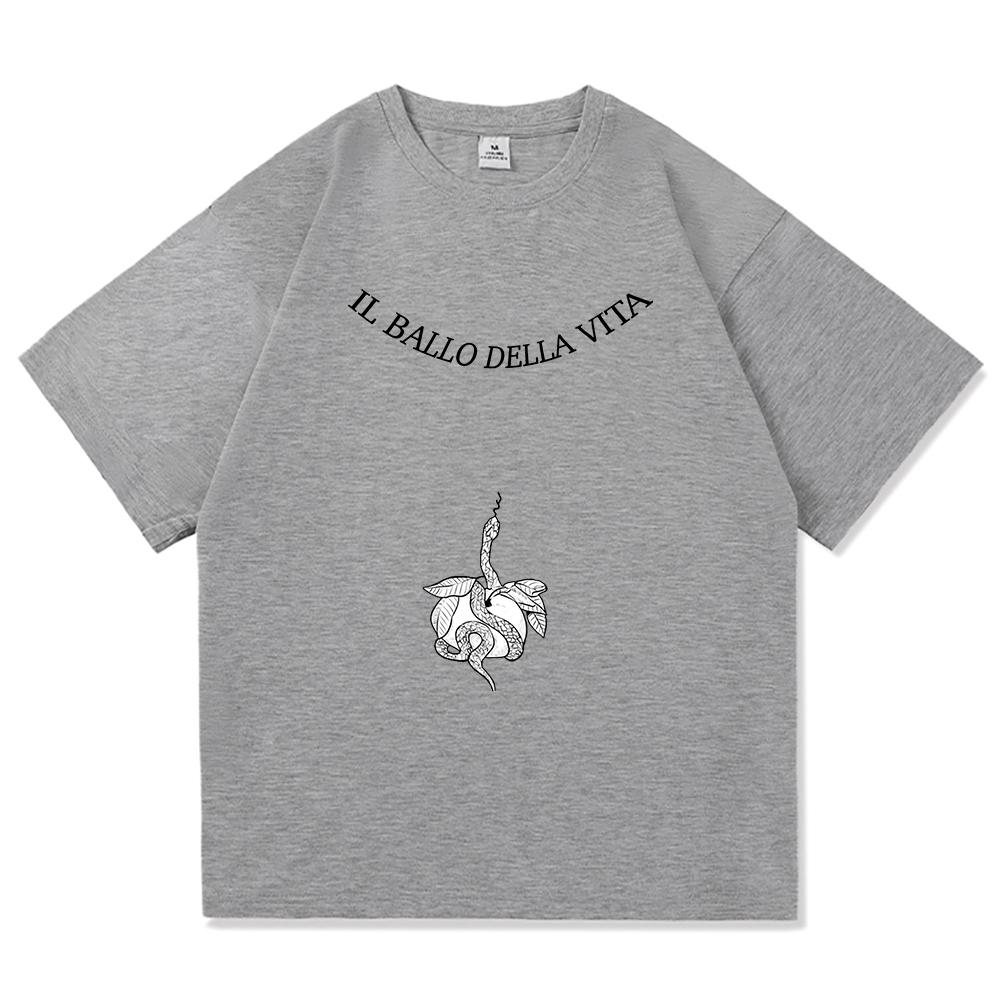 Sommer 2025 Damiano David Il Ballo Dehlavi Tower Tattoo T-Shirt Interessantes Kleines Angst Herren Qualitätskleidung Baumwoll-T-Shirt