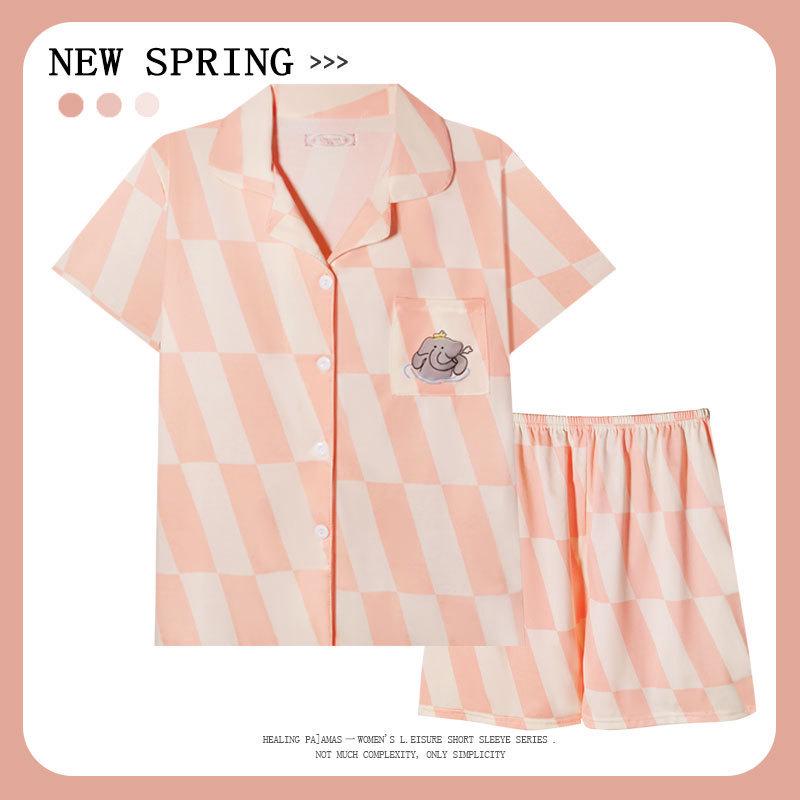 Women’s Cute Cotton Short Sleeve Pajama Set - Summer Style