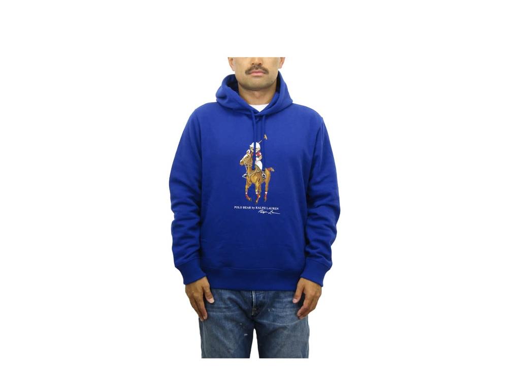 Polo Ralph Lauren Polo Bear Print Pullover Sweatshirt Blue Men's Hoodie, 0102941, XXL, [Used]
